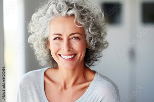 Radiant Smiles: Captivating Closeup of a Mature Woman