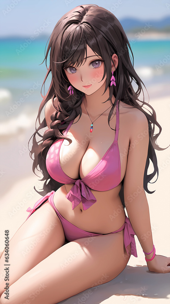 Hand drawn cartoon beautiful bikini girl illustration
Hand drawn cartoon beautiful bikini girl illustration