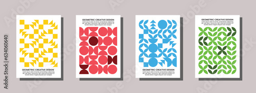 Simple geometric covers set. Minimalist vector templates. Applicable for brochures, posters, covers and banners. 