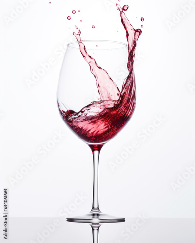 Generated photorealistic image of a high-stemmed glass goblet with pink sweet wine