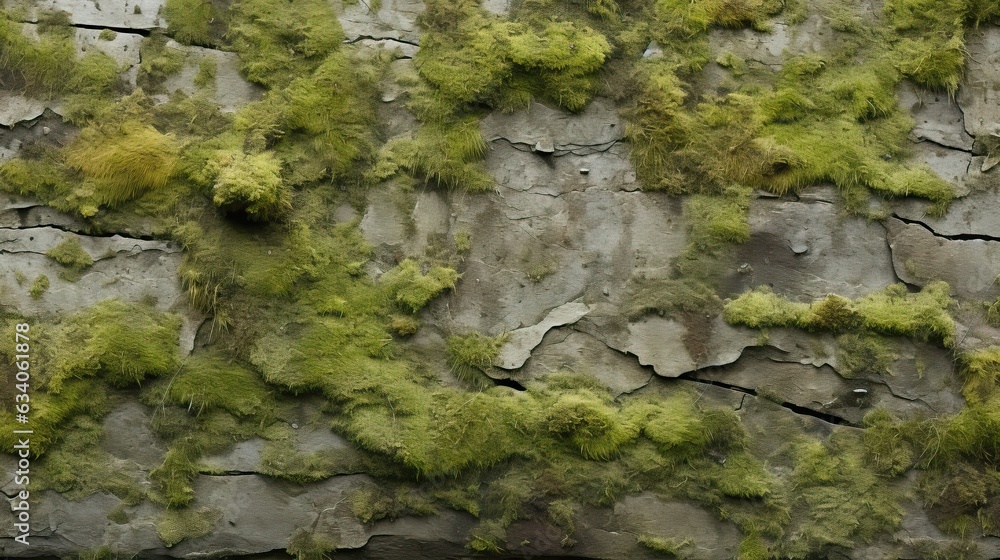 Moss growing on weathered stone wall. Moss growing on weathered stone wall.