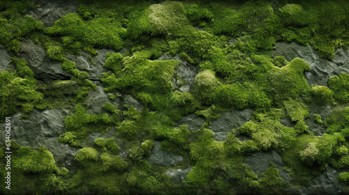 Green moss on stone.