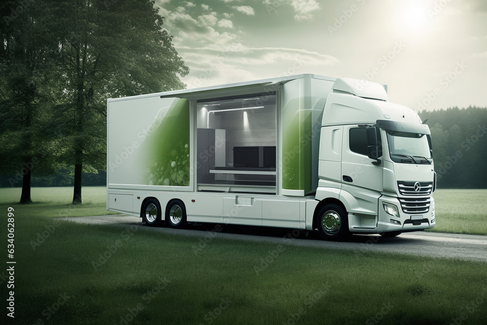 A Vision of Environmentally Conscious Truck Transportation - AI Generated
