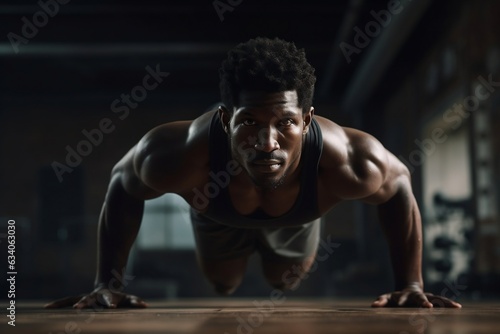 A fit Afro-American athlete with a strong build  Generative Ai