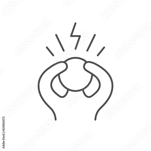Human panic line outline icon