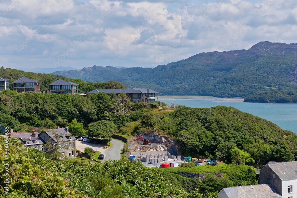 modern detached houses on a hill