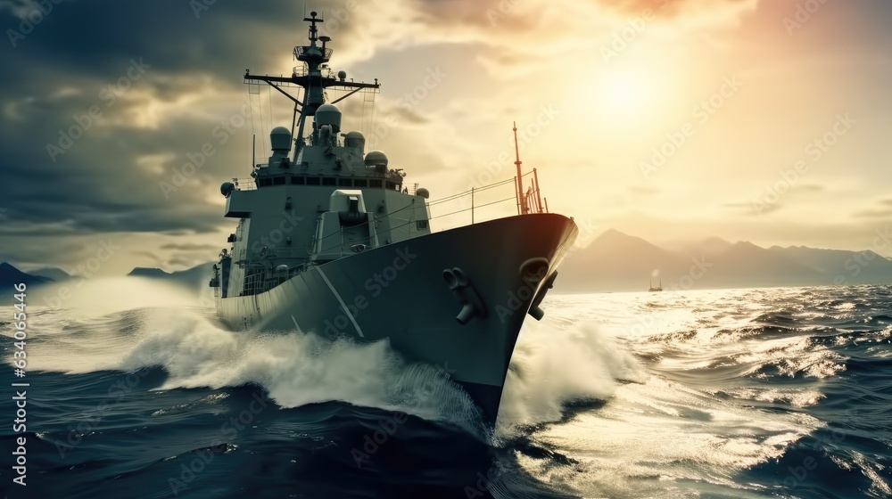 Frigate on a deadly stormy sea, Oceanic force. Frigate on a deadly stormy sea, Oceanic force.