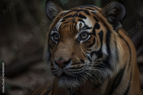 Portrait of tiger in waterhole