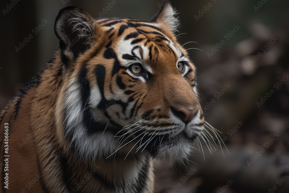 Portrait, Indochinese tiger, Corbett's tiger, Panthera tigris corbetti
