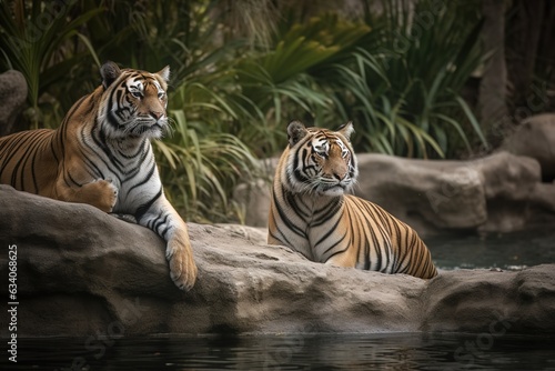 Portrait of an Indochinese tiger  Corbett s tiger  Panthera tigris corbetti