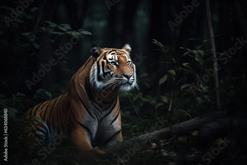 this is a tiger portrait. This menacing tiger have great orange eyes.
