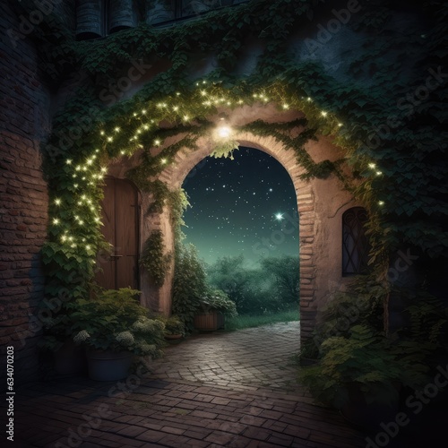 arch in the night