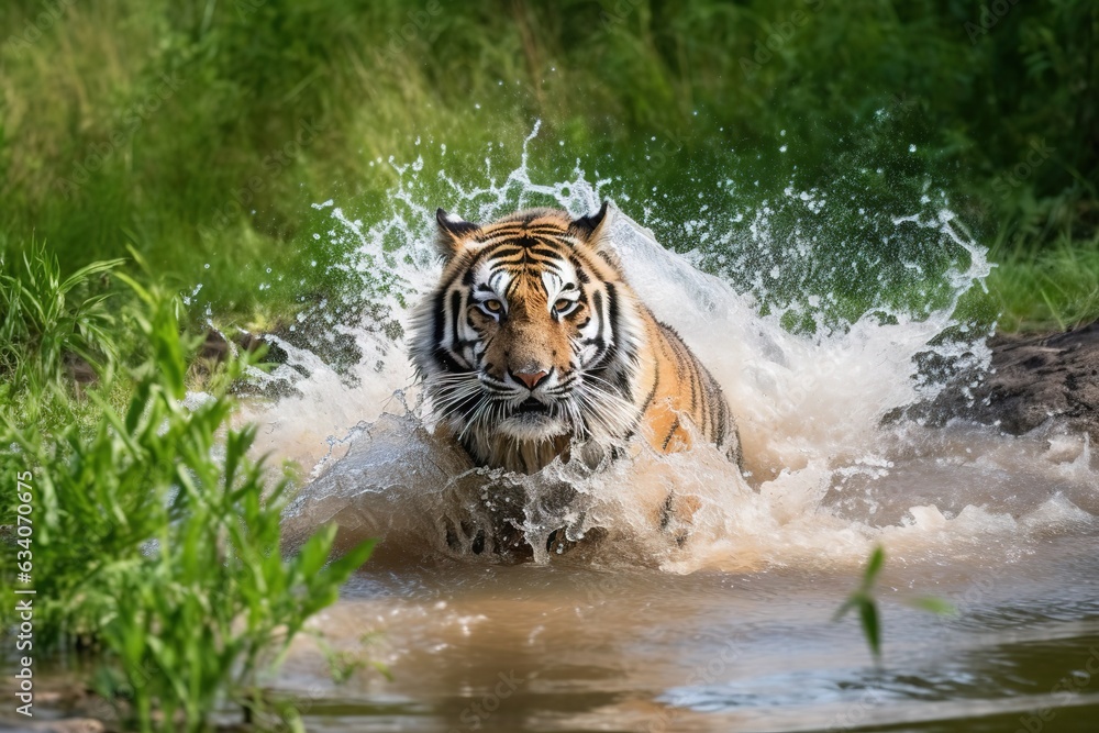 Obraz premium Bengal tiger, Ranthambhore National Park, Rajasthan