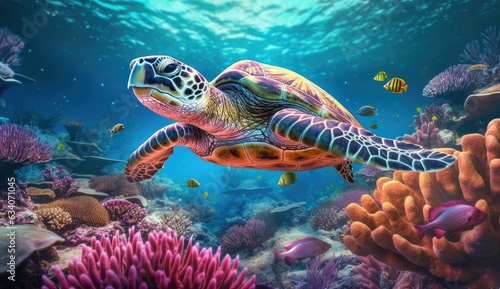 green sea turtle © jambulart