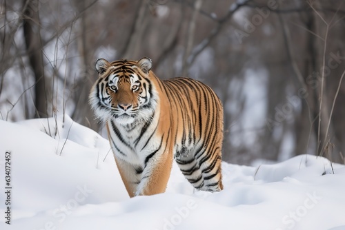 Siberian tiger  Panthera tigris altaica   captive  running in the snow  jumping  Moravia  Czech Republic  Europe