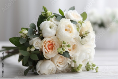 Wedding flowers, bridal bouquet made of roses © happy_finch