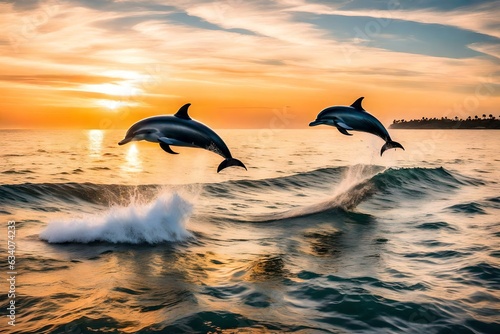 dolphin jumping out of water, dolphin jumping in the sea, Dolphins Jumping out of Water,  © Mehram