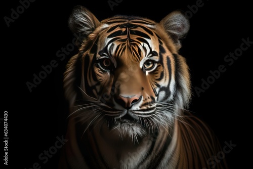Photo male bengal tiger in the dark