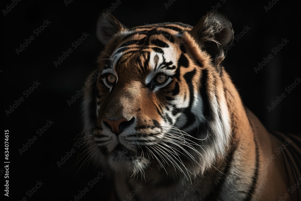 Photo female bengal tiger in the dark