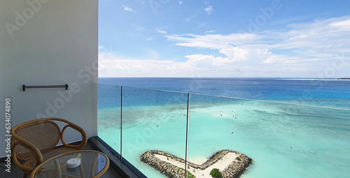 Views of the blue lagoon Maafushi Maldives photo