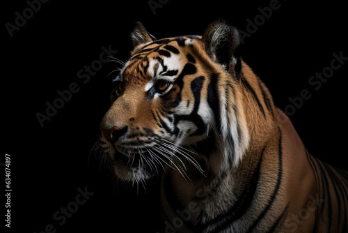 Photo tiger face portrait on black background © abstract Art
