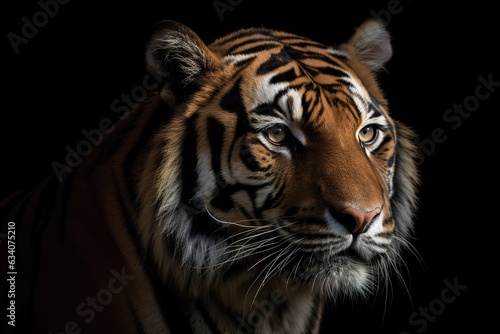 A tiger with a black background © abstract Art