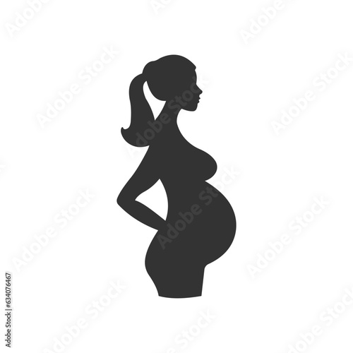 Pregnant woman icon vector. Filled style sign for mobile concept and web design. Pregnancy symbol illustration. Flat vector simple element graphics - vector.