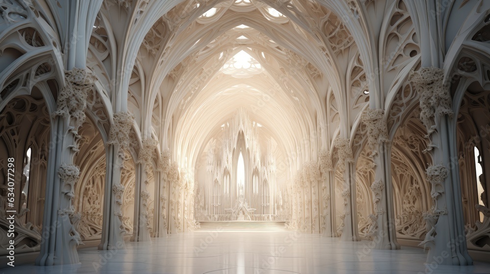 carved white rock cathedral interior