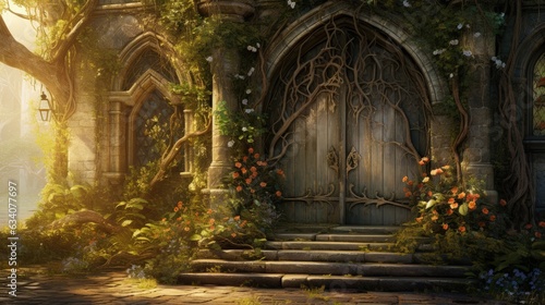Foto fantasy wooden door