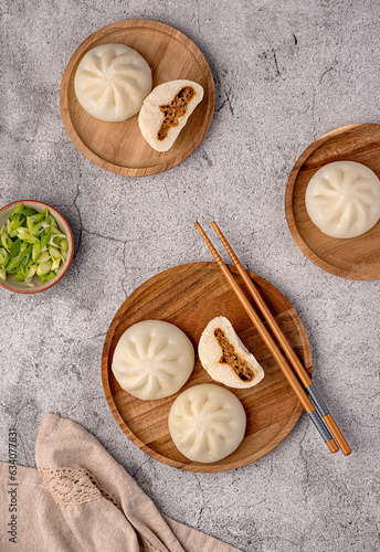 Wallpaper Mural Food photography of steamed bun, bao, duck meat, spring onion, chinese, dough, dumpling, asian, stuffed, meat, savoury pastry, vietnam Torontodigital.ca
