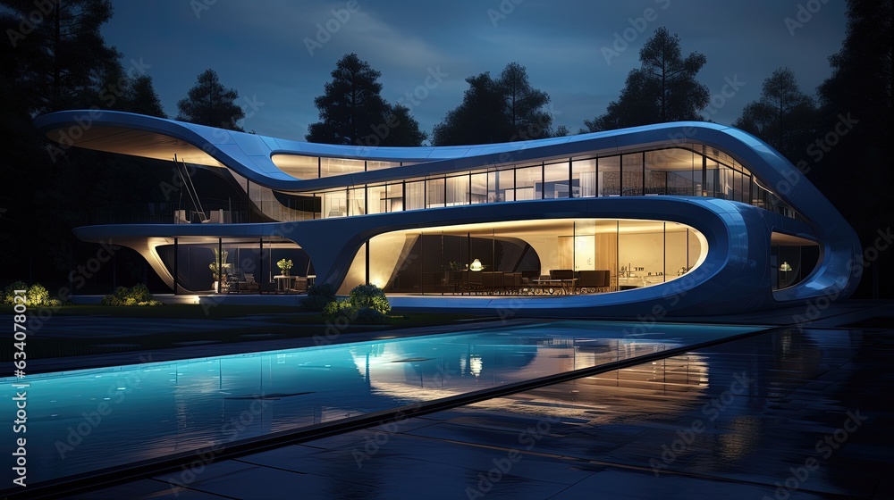 Neo-futuristic house architecture