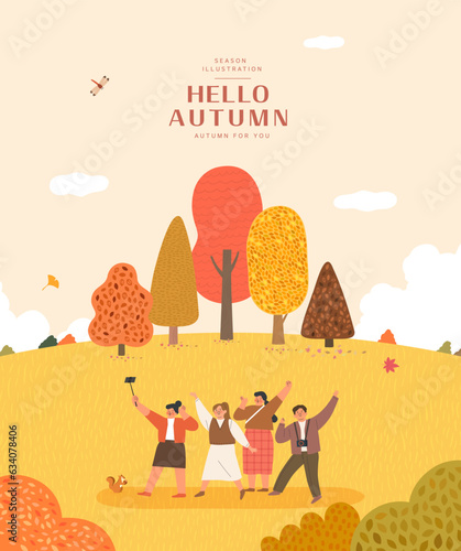 autumn sentimental frame illustration. Web-Banner
