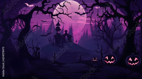 Halloween themed illustration for wallpaper or background