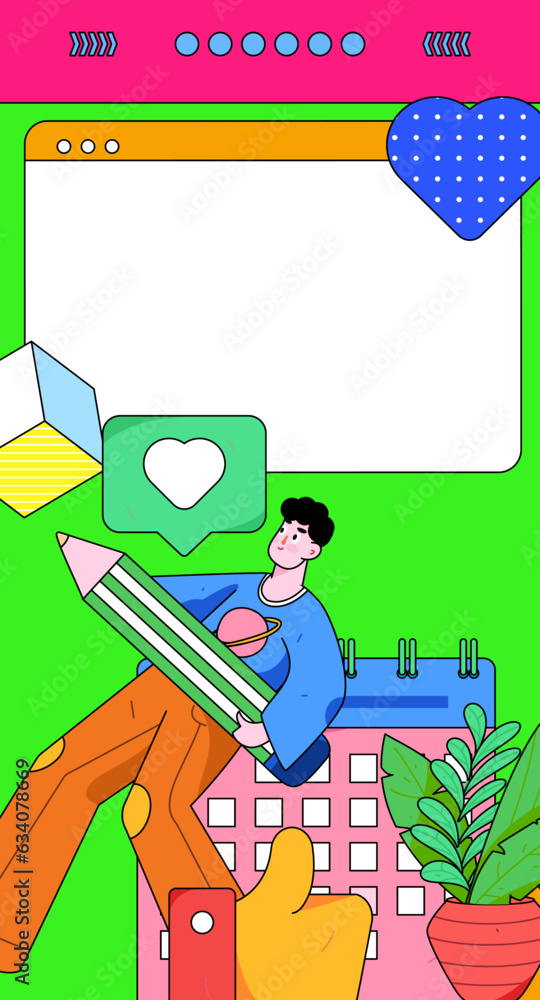 Virtual characters social communication concept business flat vector hand drawn illustration
Virtual characters social communication concept business flat vector hand drawn illustration
