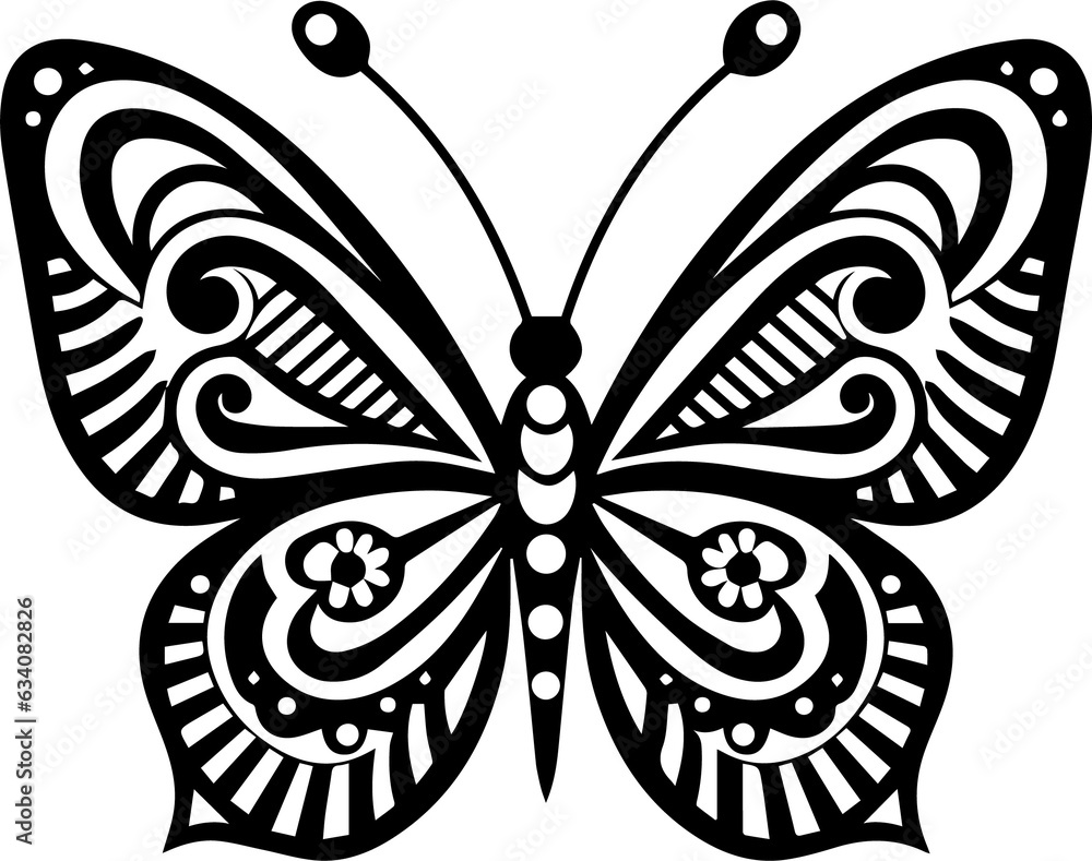 The butterfly graphic features a symmetrical burst of vibrant colors, depicting the graceful motion of a butterfly surrounded by intricate floral elements The butterfly graphic features a symmetrical burst of vibrant colors, depicting the graceful motion of a butterfly surrounded by intricate floral elements