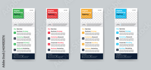 Modern creative corporate business dl flyer or rack card layout concept background flyer brochure cover template for grow up your business to the next level