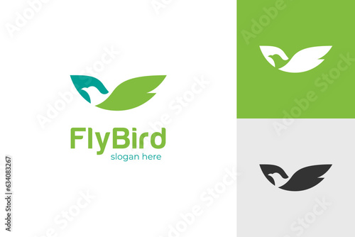Flying bird logo icon design. fly falcon, fly dove bird animal logo symbol