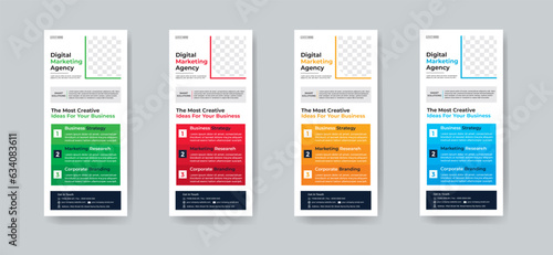 Modern creative corporate business dl flyer or rack card layout concept background flyer brochure cover template for grow up your business to the next level