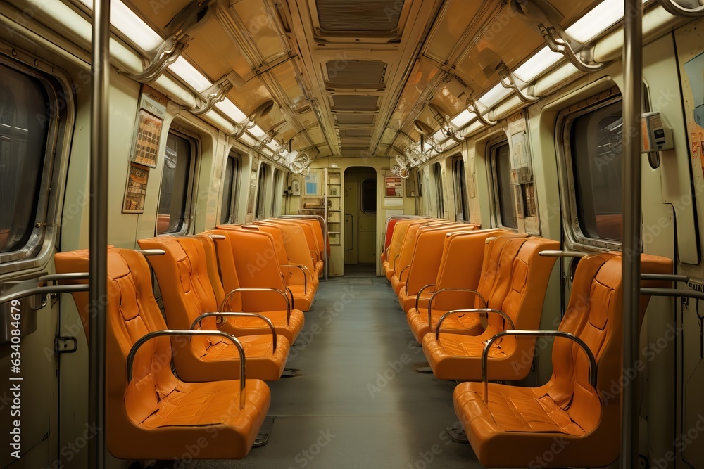 Subway Car - Empty Orange Seats