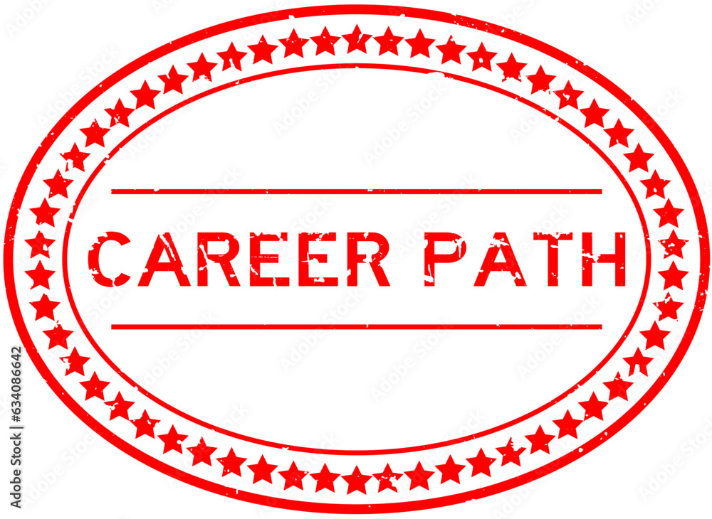 Grunge red career path word oval rubber seal stamp on white background Grunge red career path word oval rubber seal stamp on white background
