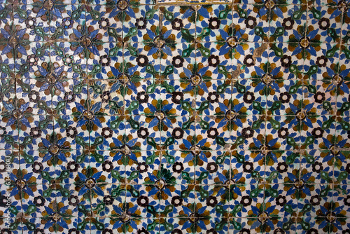 Ceramic azulejos in Casa de Pilatos, Seville, Andalusia, spain photo