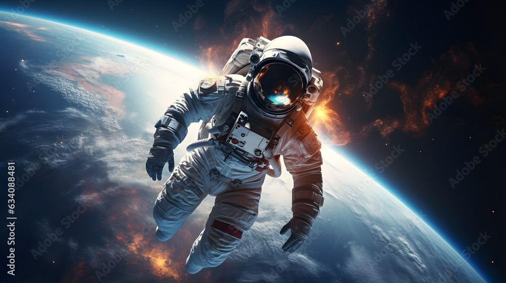 Cosmic Exploration: Astronaut Embarking on Celestial Journey Cosmic Exploration: Astronaut Embarking on Celestial Journey