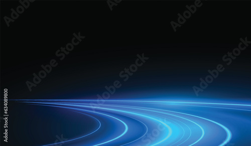 Modern abstract high-speed  light motion effect on black background. vector illustration.