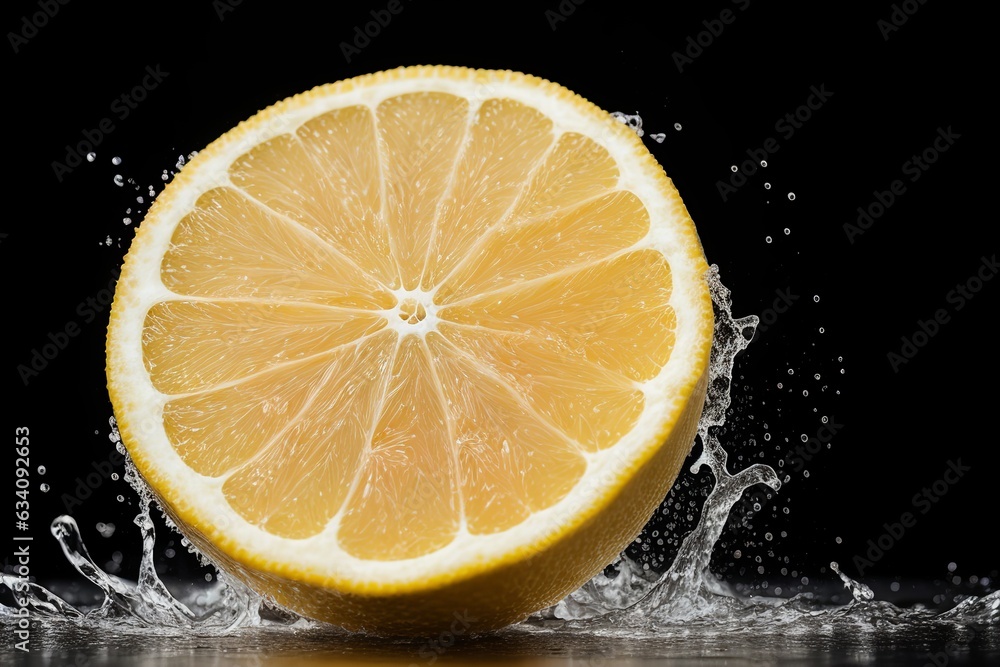 The Contrast of Yellow Lemons and Black Background The Contrast of Yellow Lemons and Black Background
