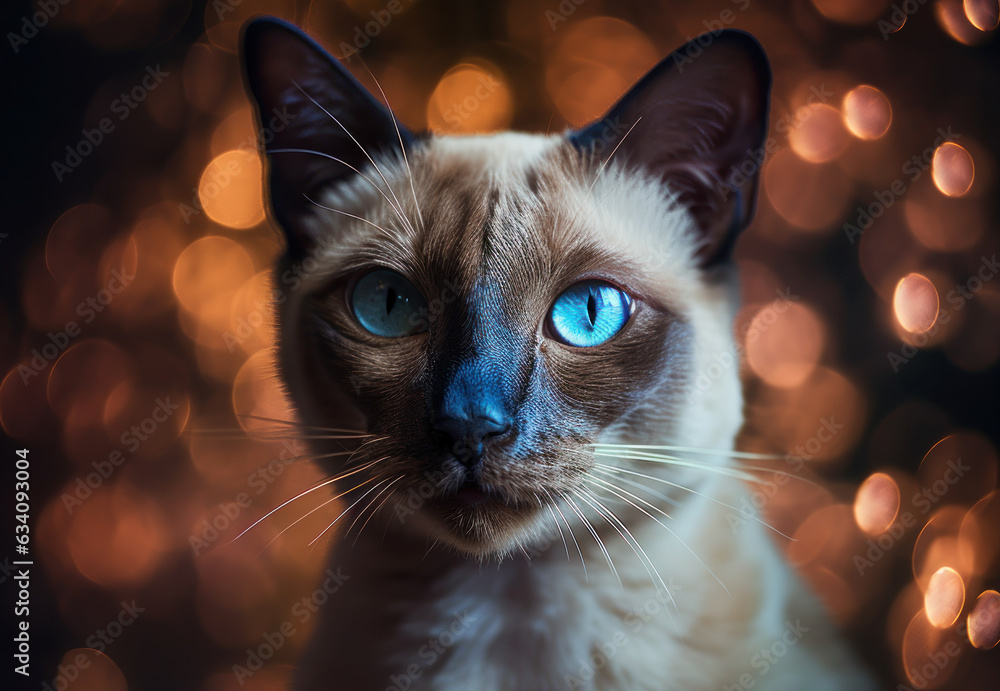 Tonkinese Сat portrait created with Generative AI technology