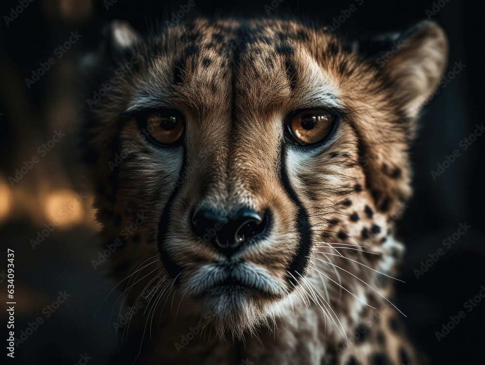 Obraz premium Сheetah portrait close up created with Generative AI technology