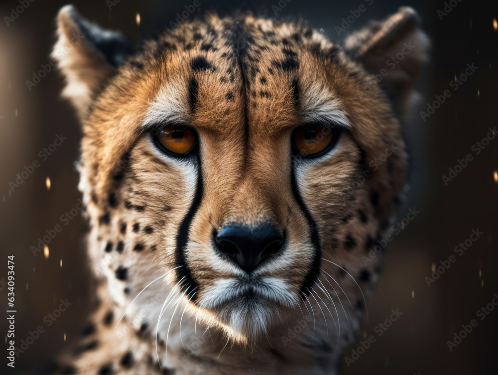 Сheetah portrait close up created with Generative AI technology Сheetah portrait close up created with Generative AI technology