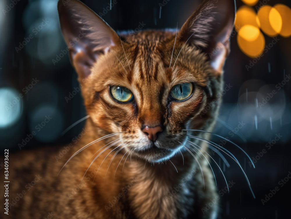 Havana brown Сat portrait close up created with Generative AI technology Havana brown Сat portrait close up created with Generative AI technology
