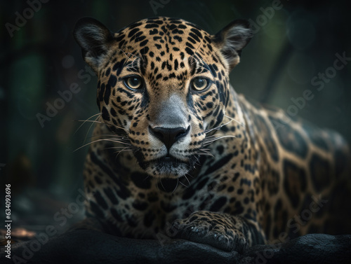 Jaguar portrait close up created with Generative AI technology