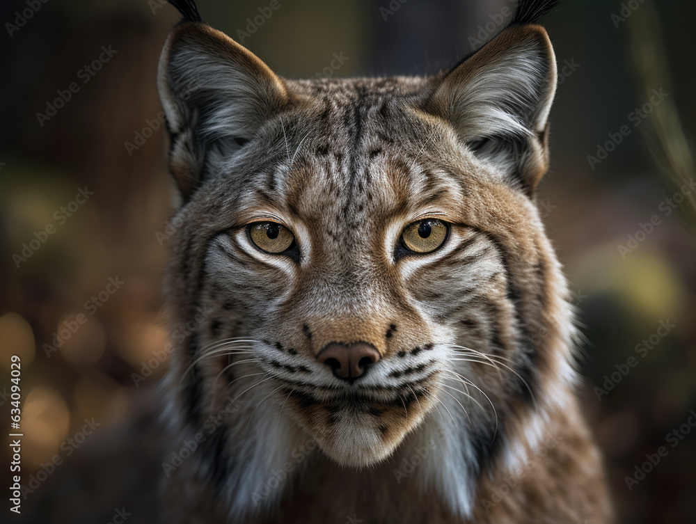 Lynx portrait close up created with Generative AI technology Lynx portrait close up created with Generative AI technology